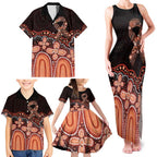 Australia Indigenous Personalized Family Matching Tank Maxi Dress and Hawaiian Shirt Fight Leukemia Orange Ribbons - Aussie Hoodie