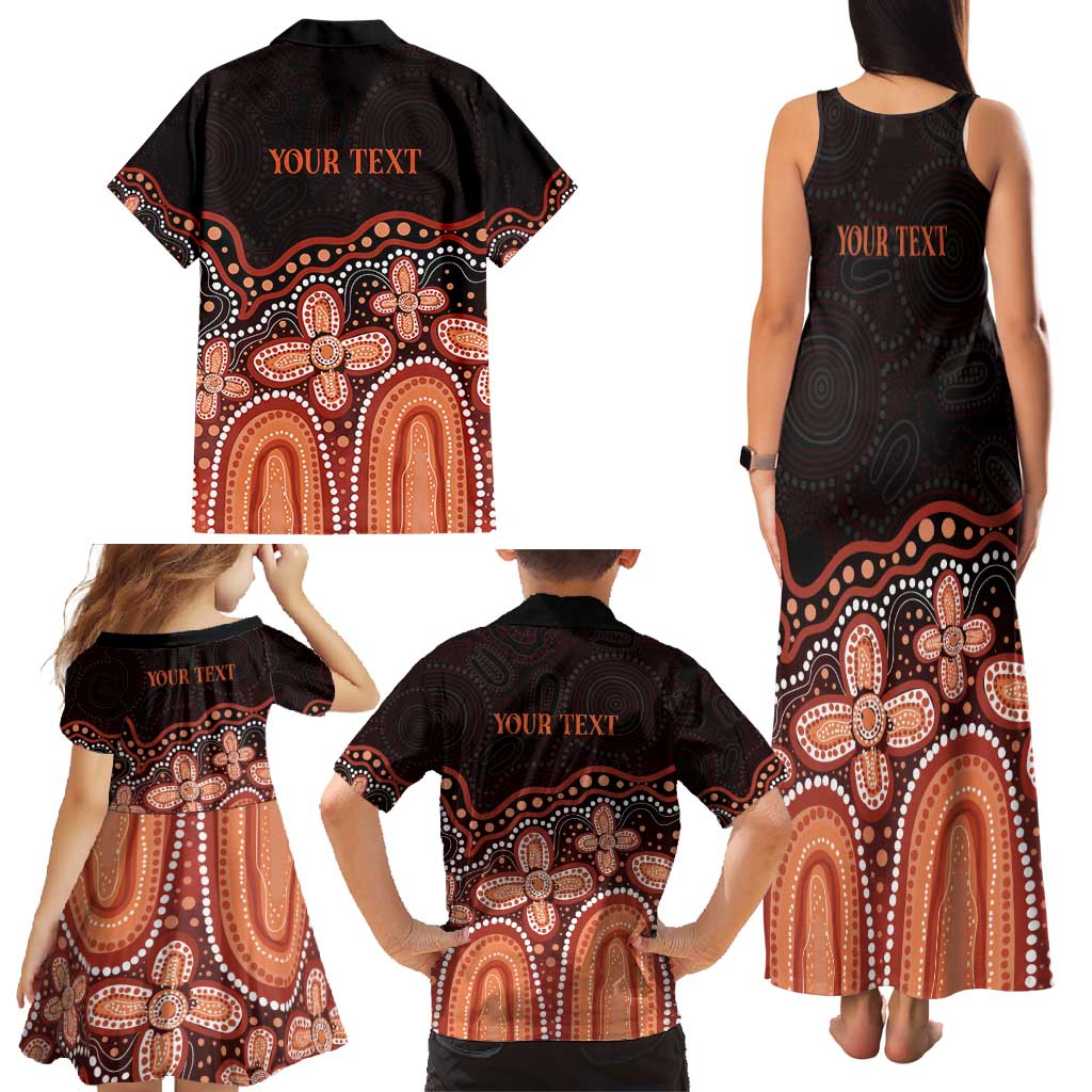 Australia Indigenous Personalized Family Matching Tank Maxi Dress and Hawaiian Shirt Fight Leukemia Orange Ribbons - Aussie Hoodie