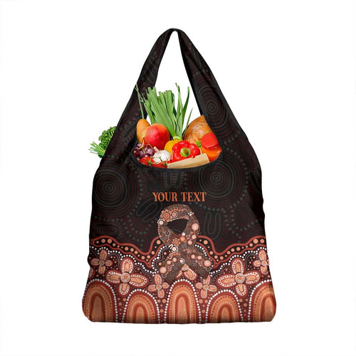 Australia Indigenous Personalized Grocery Bag Fight Leukemia Orange Ribbons - Aussie Hoodie