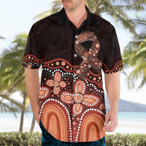 Australia Indigenous Personalized Hawaiian Shirt Fight Leukemia Orange Ribbons - Aussie Hoodie