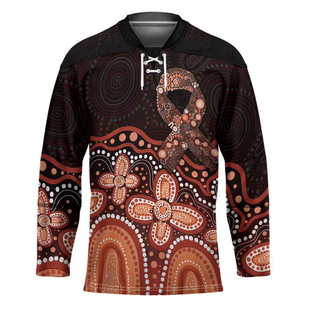 Australia Indigenous Personalized Hockey Jersey Fight Leukemia Orange Ribbons - Aussie Hoodie