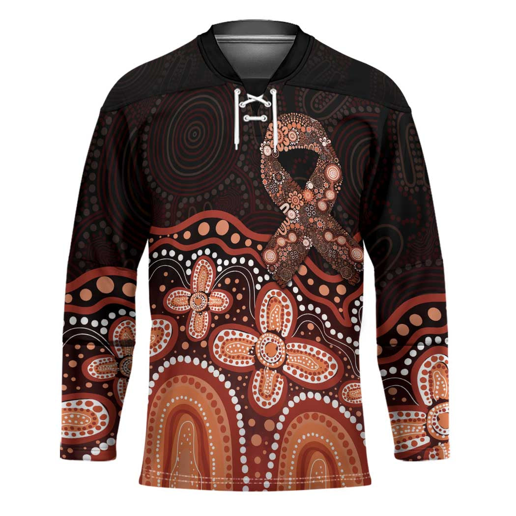 Australia Indigenous Personalized Hockey Jersey Fight Leukemia Orange Ribbons - Aussie Hoodie