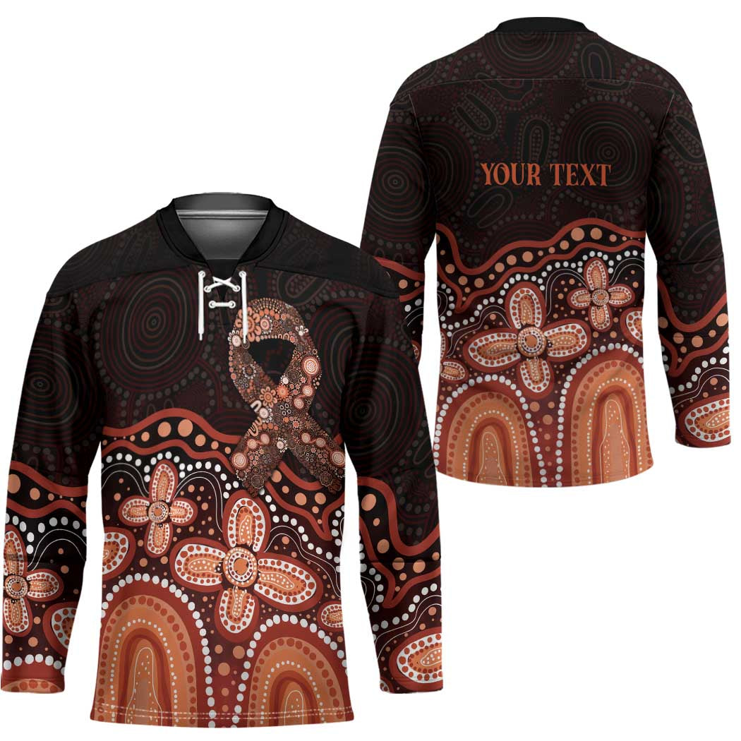 Australia Indigenous Personalized Hockey Jersey Fight Leukemia Orange Ribbons - Aussie Hoodie