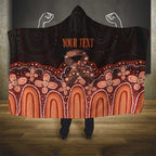 Australia Indigenous Personalized Hooded Blanket Fight Leukemia Orange Ribbons - Aussie Hoodie