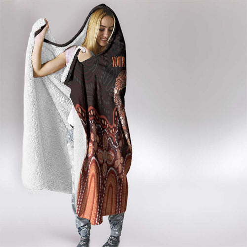 Australia Indigenous Personalized Hooded Blanket Fight Leukemia Orange Ribbons - Aussie Hoodie