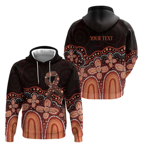 Australia Indigenous Personalized Hoodie Fight Leukemia Orange Ribbons - Aussie Hoodie