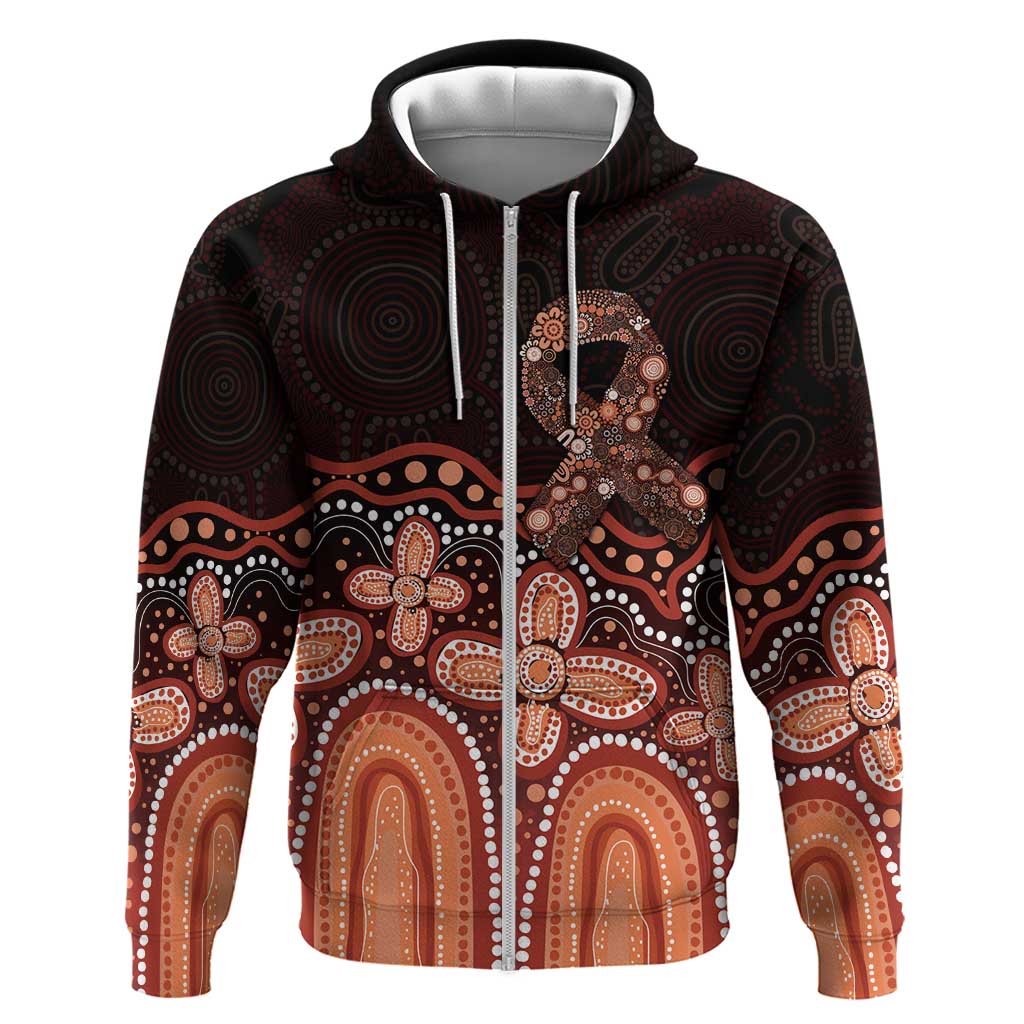 Australia Indigenous Personalized Hoodie Fight Leukemia Orange Ribbons - Aussie Hoodie