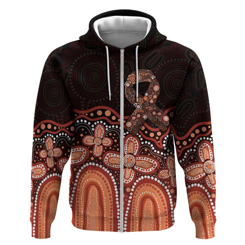 Australia Indigenous Personalized Hoodie Fight Leukemia Orange Ribbons - Aussie Hoodie