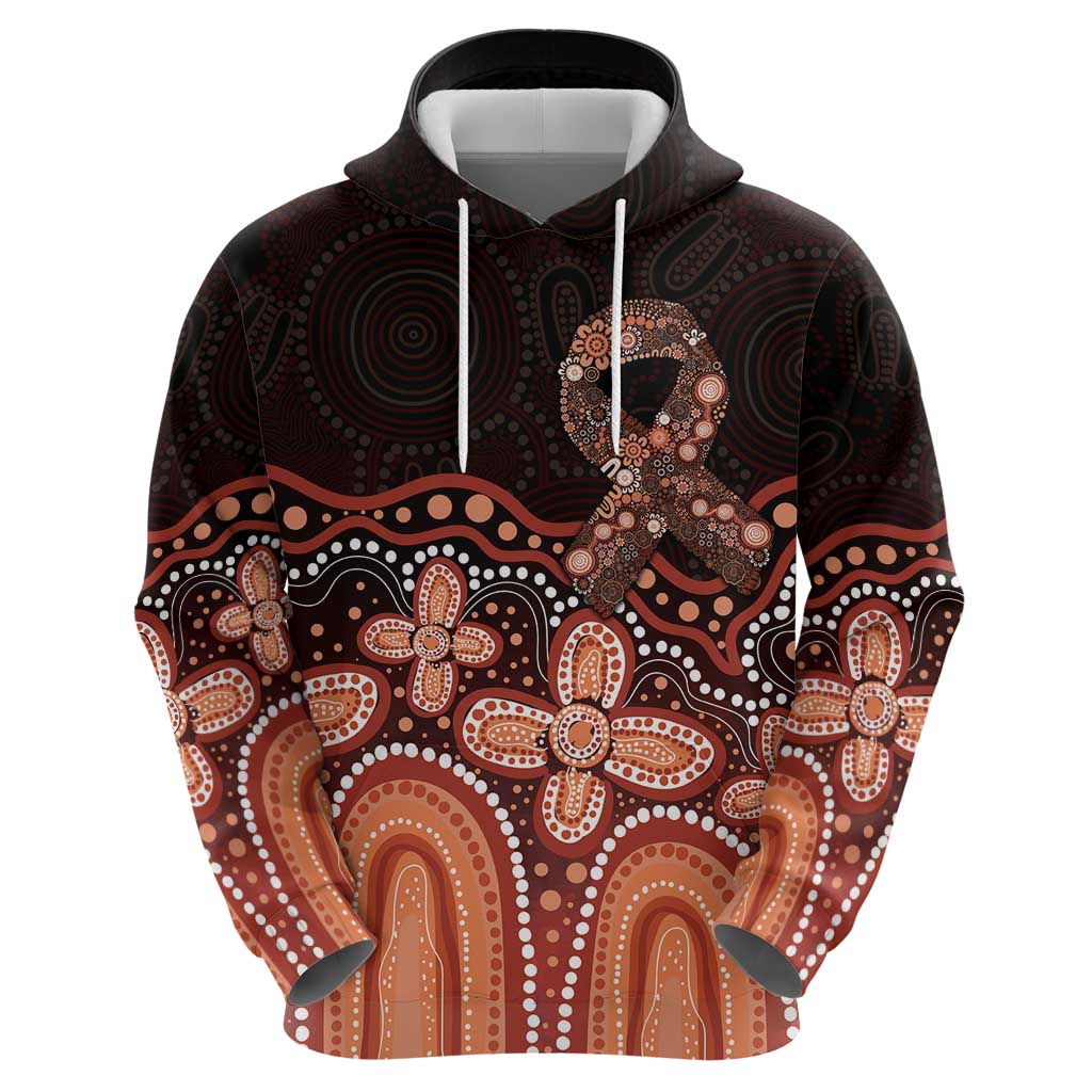 Australia Indigenous Personalized Hoodie Fight Leukemia Orange Ribbons - Aussie Hoodie