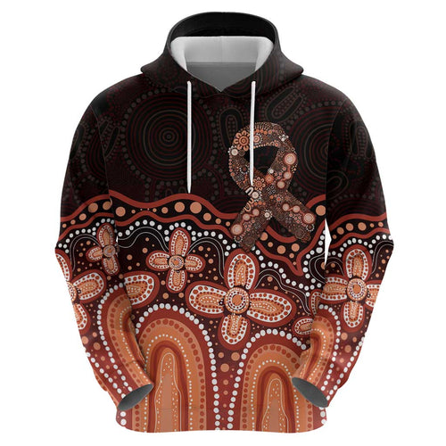 Australia Indigenous Personalized Hoodie Fight Leukemia Orange Ribbons - Aussie Hoodie