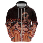 Australia Indigenous Personalized Hoodie Fight Leukemia Orange Ribbons - Aussie Hoodie