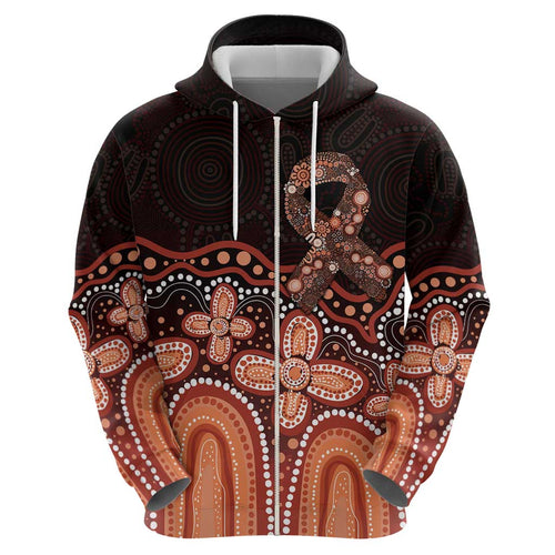 Australia Indigenous Personalized Hoodie Fight Leukemia Orange Ribbons - Aussie Hoodie
