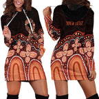 Australia Indigenous Personalized Hoodie Dress Fight Leukemia Orange Ribbons - Aussie Hoodie