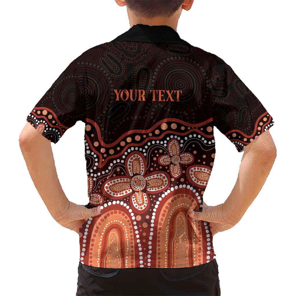 Australia Indigenous Personalized Kid Hawaiian Shirt Fight Leukemia Orange Ribbons - Aussie Hoodie