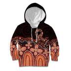 Australia Indigenous Personalized Kid Hoodie Fight Leukemia Orange Ribbons - Aussie Hoodie