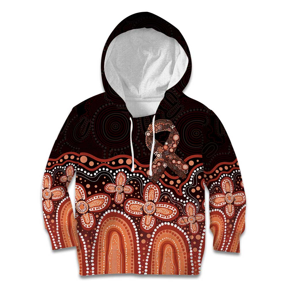 Australia Indigenous Personalized Kid Hoodie Fight Leukemia Orange Ribbons - Aussie Hoodie