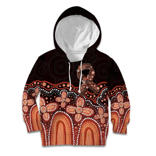 Australia Indigenous Personalized Kid Hoodie Fight Leukemia Orange Ribbons - Aussie Hoodie