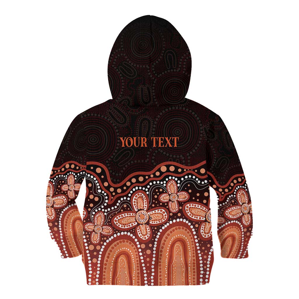 Australia Indigenous Personalized Kid Hoodie Fight Leukemia Orange Ribbons - Aussie Hoodie