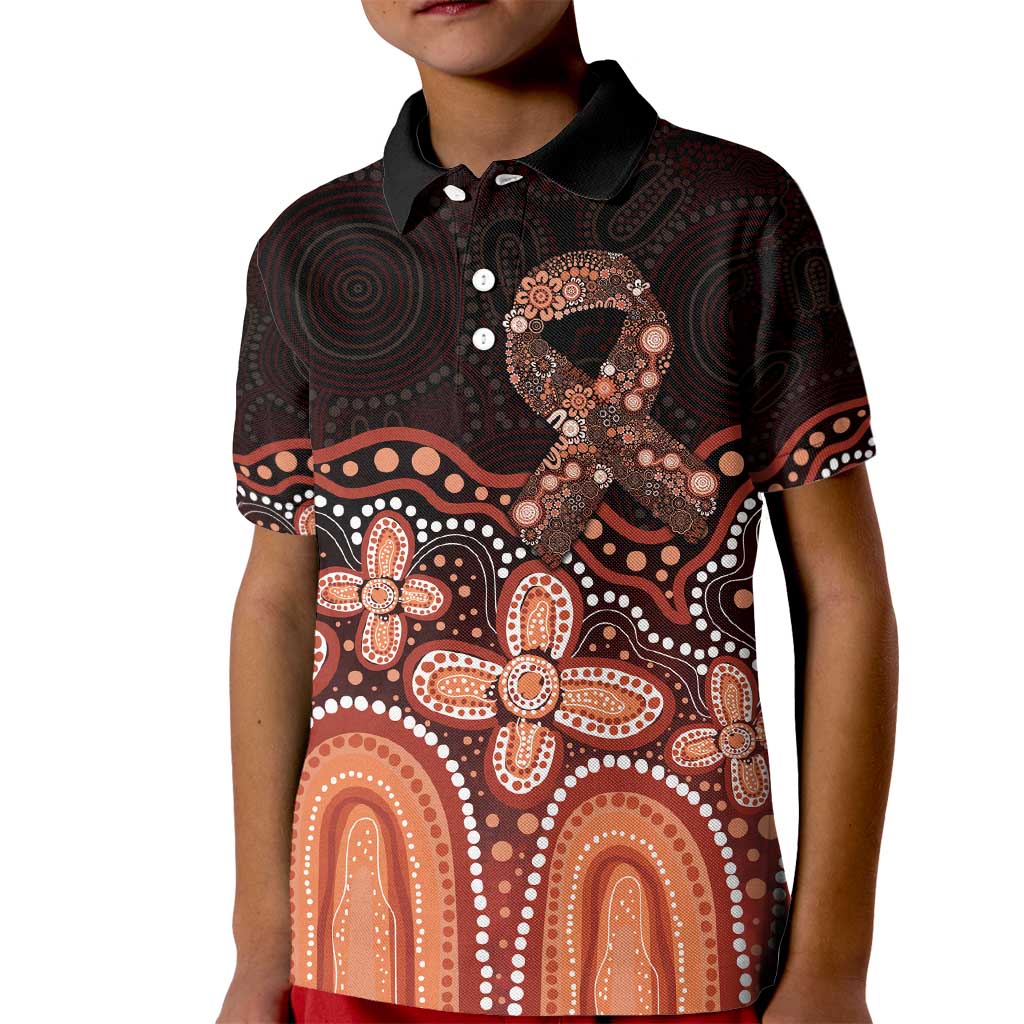 Australia Indigenous Personalized Kid Polo Shirt Fight Leukemia Orange Ribbons - Aussie Hoodie