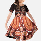 Australia Indigenous Personalized Kid Short Sleeve Dress Fight Leukemia Orange Ribbons - Aussie Hoodie