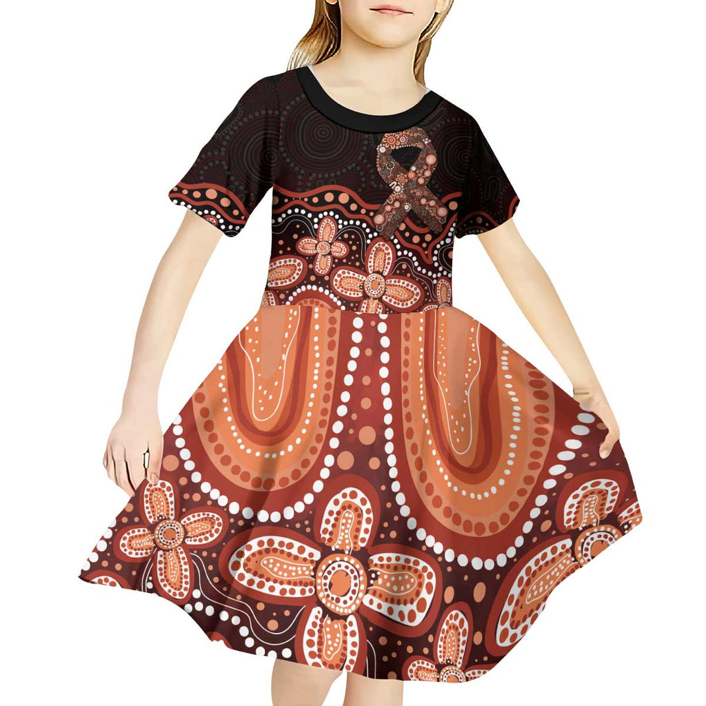 Australia Indigenous Personalized Kid Short Sleeve Dress Fight Leukemia Orange Ribbons - Aussie Hoodie