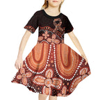 Australia Indigenous Personalized Kid Short Sleeve Dress Fight Leukemia Orange Ribbons - Aussie Hoodie