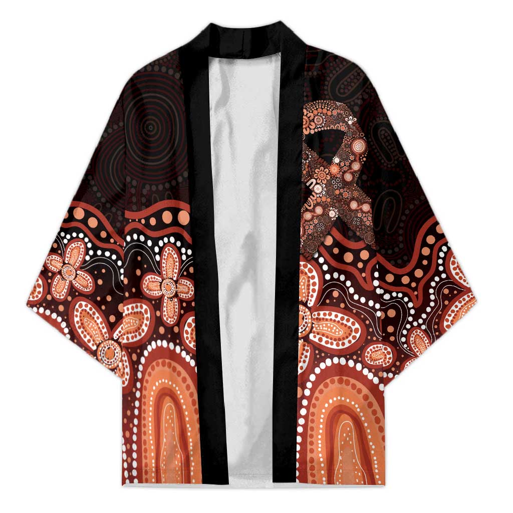 Australia Indigenous Personalized Kimono Fight Leukemia Orange Ribbons - Aussie Hoodie