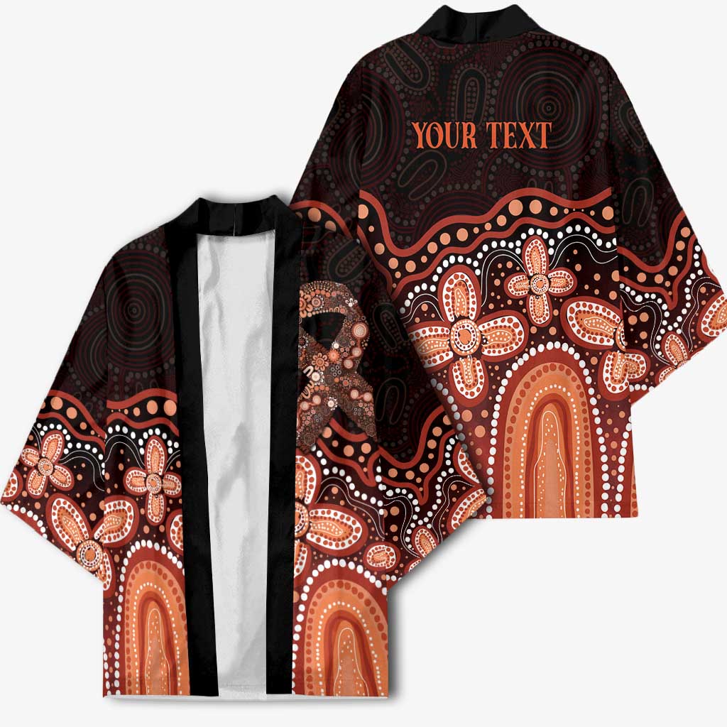 Australia Indigenous Personalized Kimono Fight Leukemia Orange Ribbons - Aussie Hoodie