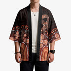 Australia Indigenous Personalized Kimono Fight Leukemia Orange Ribbons - Aussie Hoodie