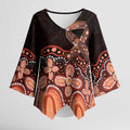 Australia Indigenous Personalized Kimono Sleeve Blouse Fight Leukemia Orange Ribbons - Aussie Hoodie