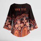 Australia Indigenous Personalized Kimono Sleeve Blouse Fight Leukemia Orange Ribbons - Aussie Hoodie