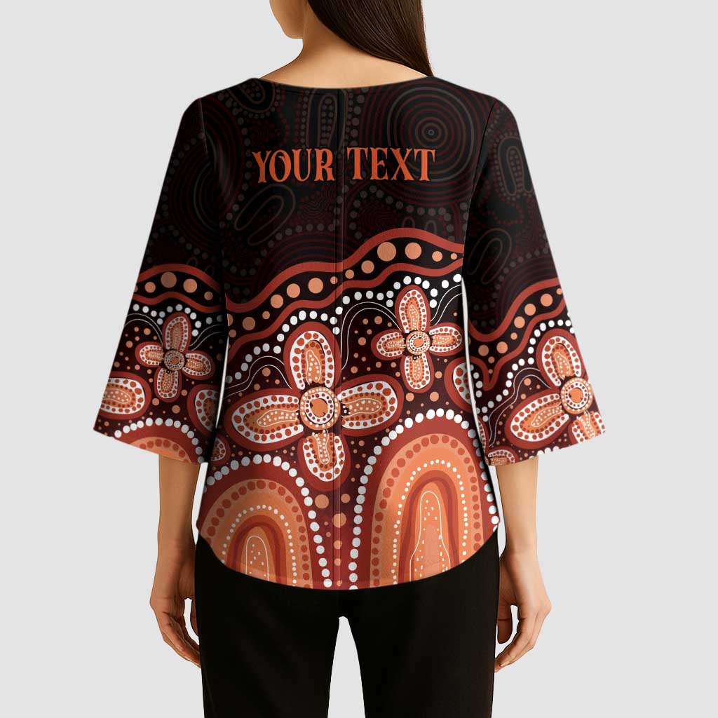 Australia Indigenous Personalized Kimono Sleeve Blouse Fight Leukemia Orange Ribbons - Aussie Hoodie