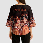 Australia Indigenous Personalized Kimono Sleeve Blouse Fight Leukemia Orange Ribbons - Aussie Hoodie
