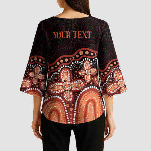 Australia Indigenous Personalized Kimono Sleeve Blouse Fight Leukemia Orange Ribbons - Aussie Hoodie