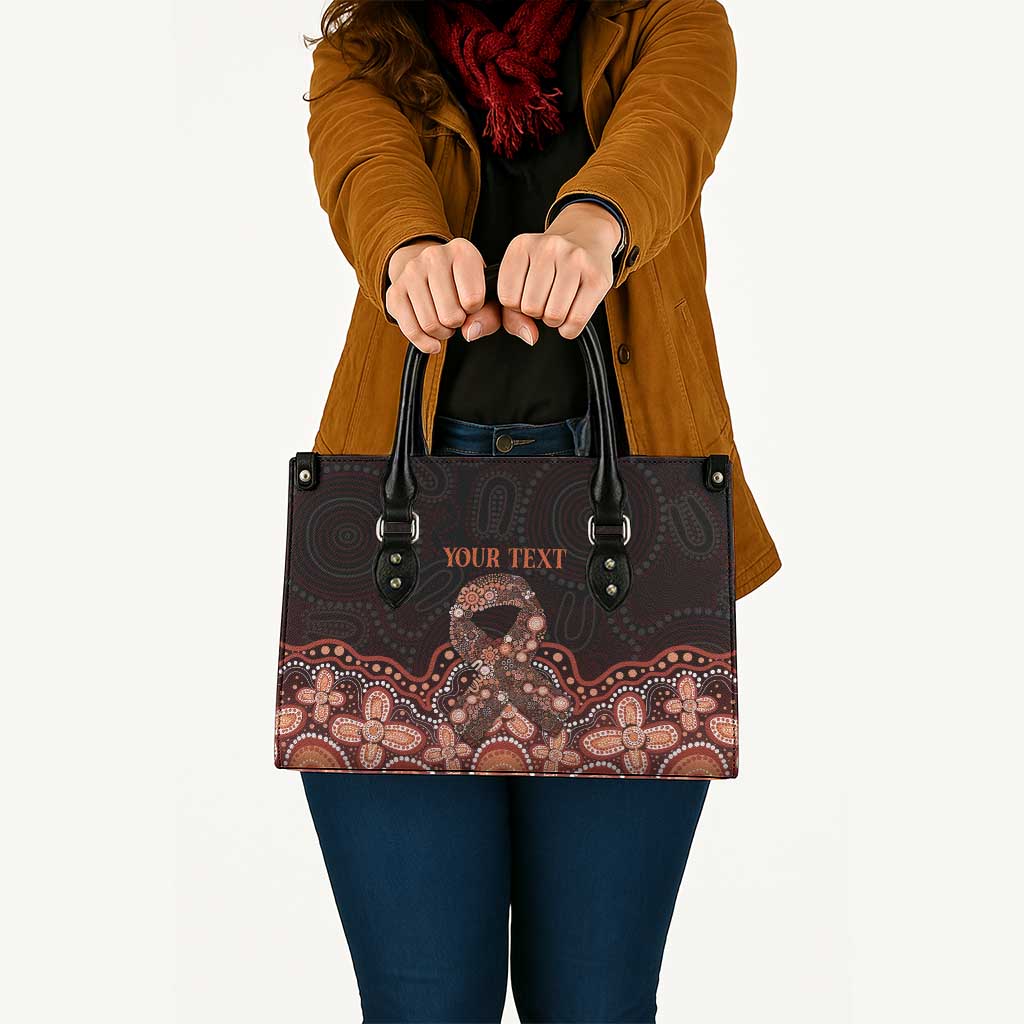 Australia Indigenous Personalized Leather Bag Fight Leukemia Orange Ribbons - Aussie Hoodie