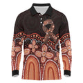 Australia Indigenous Personalized Long Sleeve Polo Shirt Fight Leukemia Orange Ribbons - Aussie Hoodie