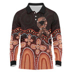 Australia Indigenous Personalized Long Sleeve Polo Shirt Fight Leukemia Orange Ribbons - Aussie Hoodie