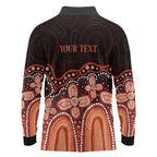 Australia Indigenous Personalized Long Sleeve Polo Shirt Fight Leukemia Orange Ribbons - Aussie Hoodie