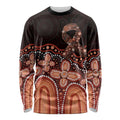 Australia Indigenous Personalized Long Sleeve Shirt Fight Leukemia Orange Ribbons - Aussie Hoodie