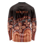 Australia Indigenous Personalized Long Sleeve Shirt Fight Leukemia Orange Ribbons - Aussie Hoodie