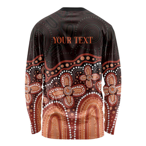 Australia Indigenous Personalized Long Sleeve Shirt Fight Leukemia Orange Ribbons - Aussie Hoodie