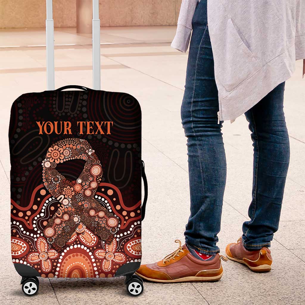 Australia Indigenous Personalized Luggage Cover Fight Leukemia Orange Ribbons - Aussie Hoodie