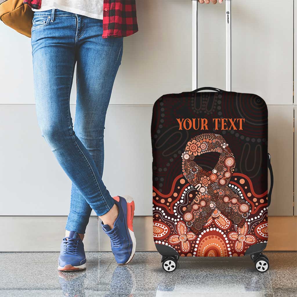 Australia Indigenous Personalized Luggage Cover Fight Leukemia Orange Ribbons - Aussie Hoodie