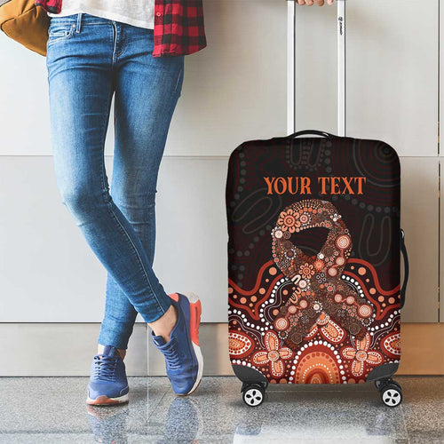 Australia Indigenous Personalized Luggage Cover Fight Leukemia Orange Ribbons - Aussie Hoodie