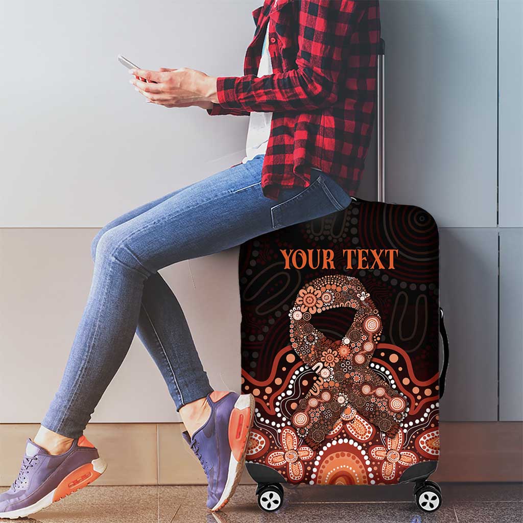 Australia Indigenous Personalized Luggage Cover Fight Leukemia Orange Ribbons - Aussie Hoodie