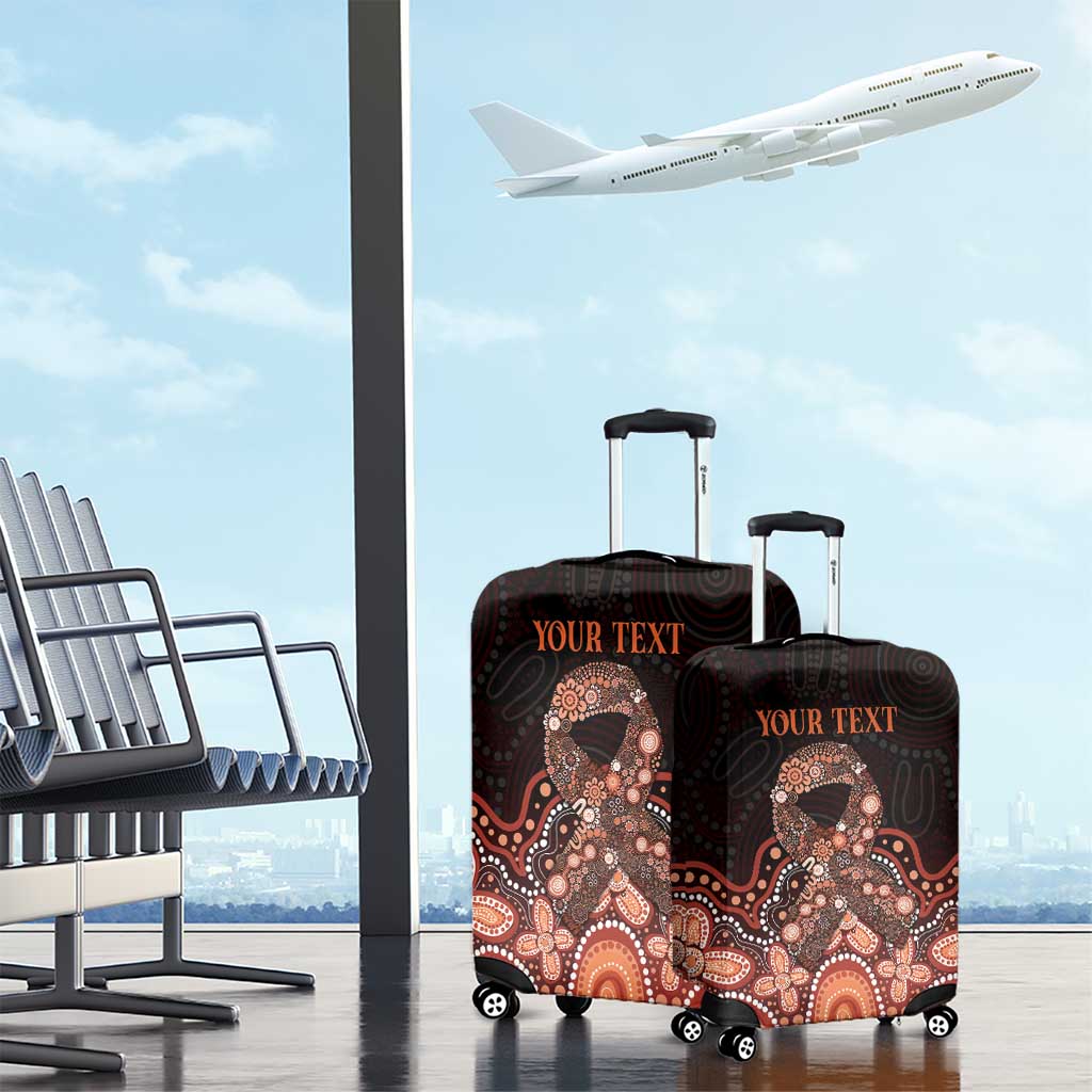 Australia Indigenous Personalized Luggage Cover Fight Leukemia Orange Ribbons - Aussie Hoodie