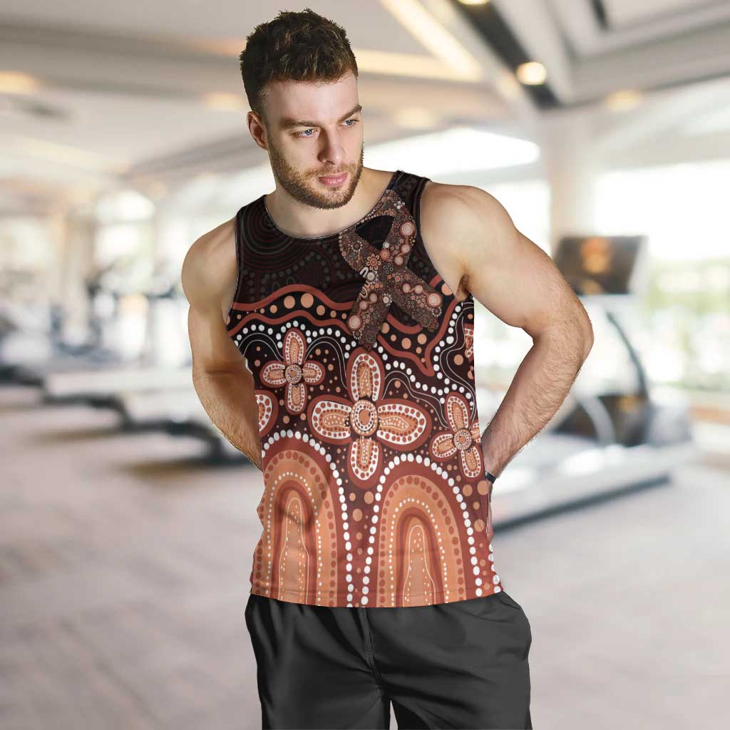 Australia Indigenous Personalized Men Tank Top Fight Leukemia Orange Ribbons - Aussie Hoodie