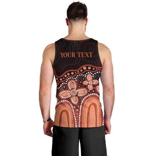 Australia Indigenous Personalized Men Tank Top Fight Leukemia Orange Ribbons - Aussie Hoodie