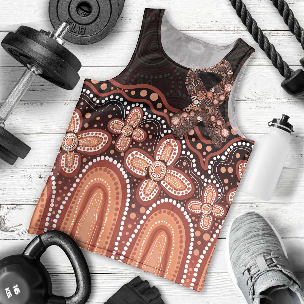 Australia Indigenous Personalized Men Tank Top Fight Leukemia Orange Ribbons - Aussie Hoodie