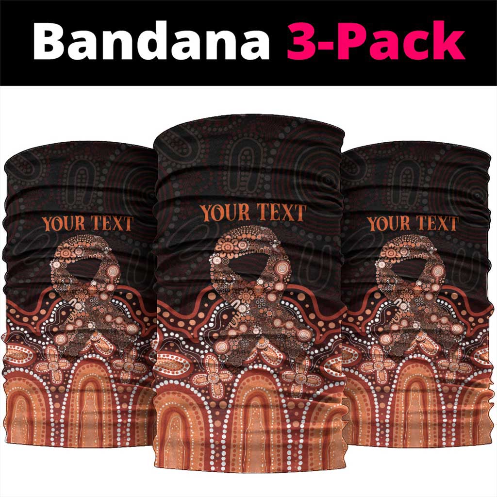 Australia Indigenous Personalized Neck Gaiter Fight Leukemia Orange Ribbons - Aussie Hoodie